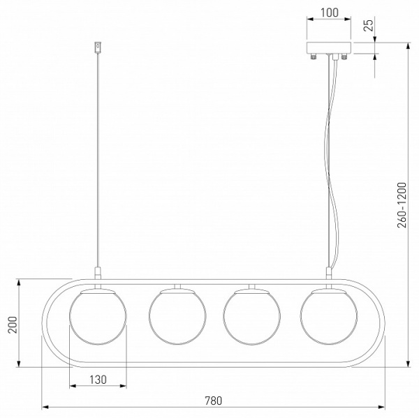 Подвесной светильник с плафонами 50089/4 хром Eurosvet Ringo