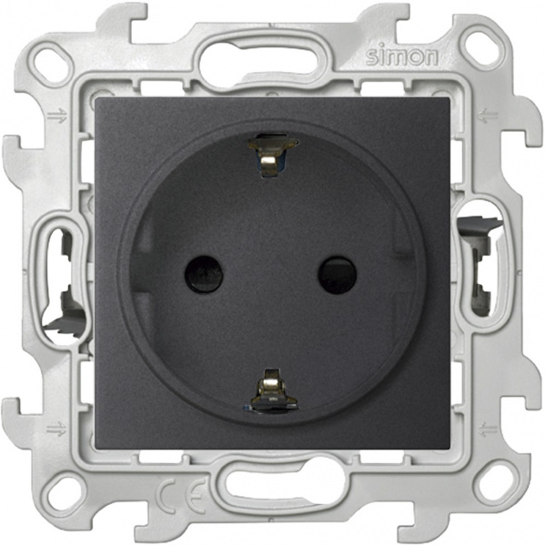 Simon 24 Графит Розетка 2К+3 с защитными шторками Push&Go Simon 24 Графит Розетка 2К+3 с защитными шторками Push&Go