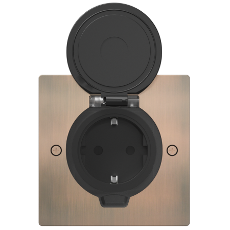 Лючок Surface 2 мод. (1 мод. 45х45 мм.), круглая крышка, красная медь, IP44