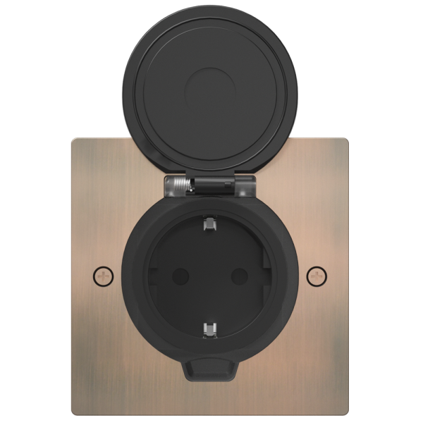 Лючок Surface 2 мод. (1 мод. 45х45 мм.), круглая крышка, красная медь, IP44