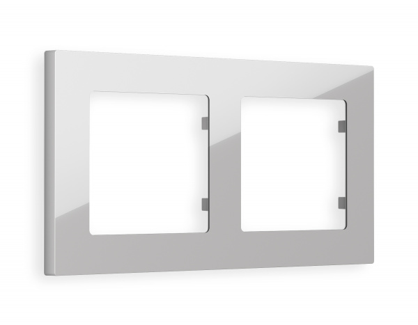 Рамка ALFA Techno (Серебро глянец) 2-ая AF220402