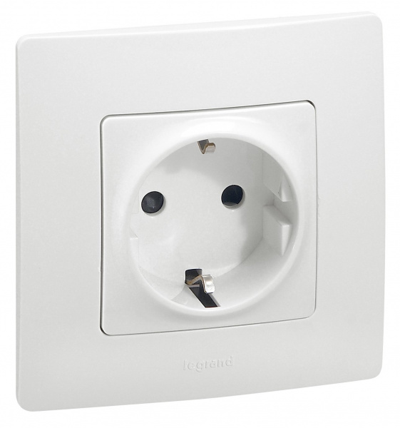 Legrand Etika Белый Розетка с/з, винтовые клеммы