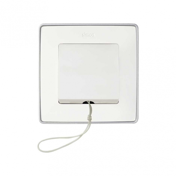 Simon 82 Белая Накладка вывода кабеля и выключателя со шнурком