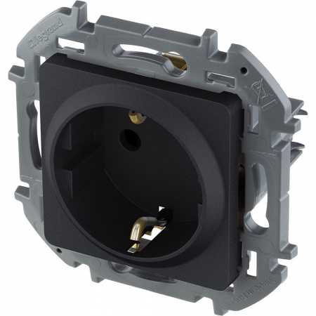 Legrand INSPIRIA Антрацит Розетка 2К+З - немецкий стандарт - 16 А - 250 В