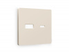 Лицевая панель ALFA (Бежевый матовый) для розетки 2USB A+C QUANT AP3310