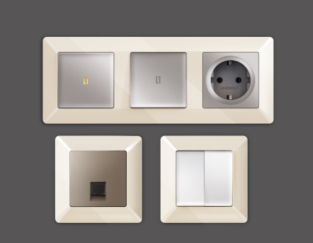 Рамка ALFA Line (Бежевый глянец) 4-ая AF110304