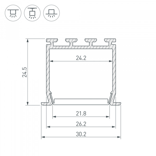 Профиль Arlight PLS-LOCK-H25-FS-2000 ANOD 016446