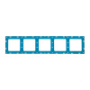 EKF Стокгольм Рамка 5-местная белая с линией цвета синий