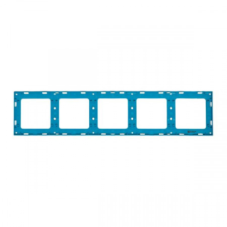 EKF Стокгольм Рамка 5-местная белая с линией цвета синий