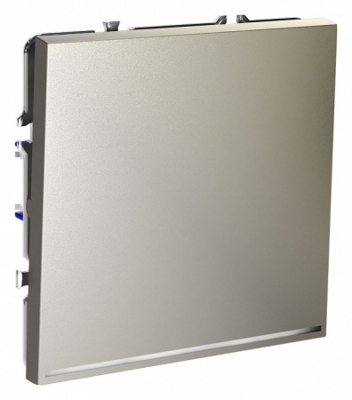 Проходной переключатель встраиваемый VOLTUM S70 одноклавишный с подсветкой 10А, (шелк)