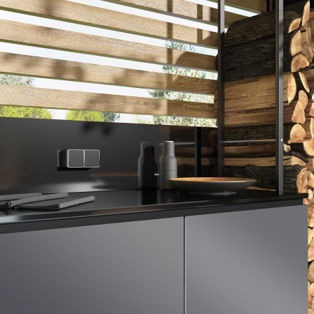 Выключатель одноклавишный влагозащищенный Gallant черный/хром W5010235