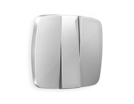 Лицевая панель OMEGA (Серебро глянец) для 3-клавишных выключателей QUANT OP4050