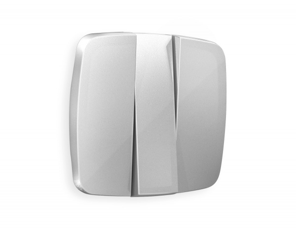 Лицевая панель OMEGA (Серебро глянец) для 3-клавишных выключателей QUANT OP4050