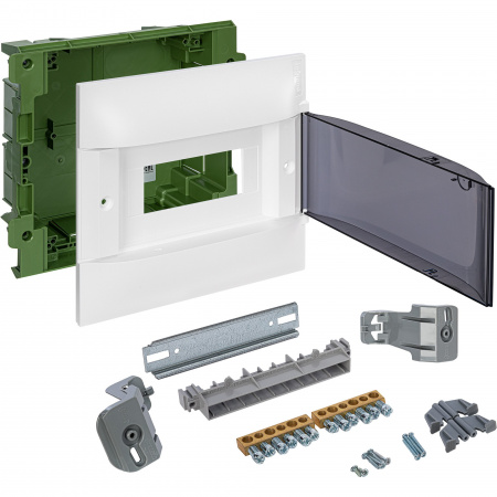 Legrand Practibox S Пластиковый щиток Встраиваемый (в полые стены) 1X8 Дымчатая дверь