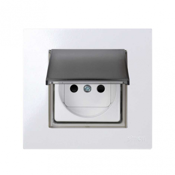 Simon 27 Play Серая Вставка декоративная с полупрозрачной откидной крышкой для рамок с вырезом под декор