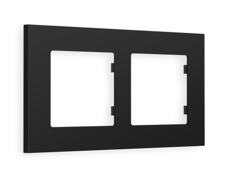 Рамка ALFA Qubi (Черный матовый) 2-ая AF250702
