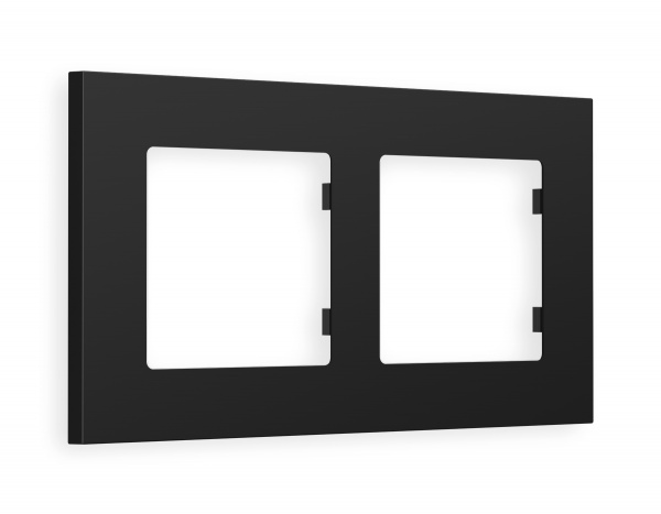 Рамка ALFA Qubi (Черный матовый) 2-ая AF250702