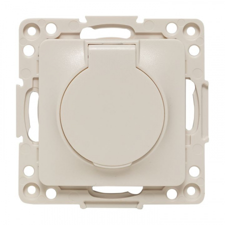 EKF PROxima Стокгольм Белый Розетка с/з, со шторками и крышкой, 16А, IP44