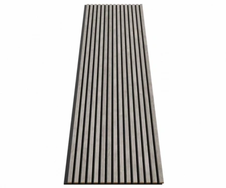 Акустическая панель, черный войлок, 2750х600х19мм, рейки МДФ дуб старинный светло-серый