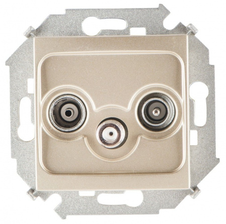 Simon 15 Шампань Розетка R-TV-SAT одиночная, винт.зажим