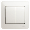 SE Glossa Перламутр Выключатель 2-клавишный, сх.5, 10АХ (в сборе)