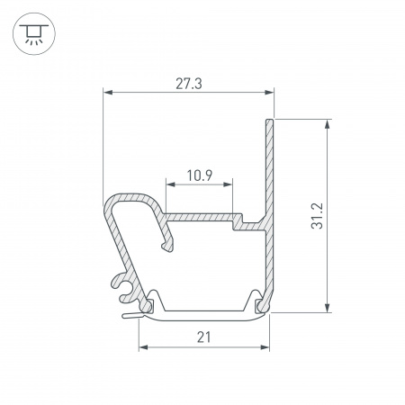 Arlight Профиль STRETCH-S-20-WALL-SIDE-2000 (RESPECT-ST) (Алюминий)