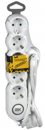 IEK UNO Удлинитель У05В 5 мест 2P+PE/3м 3х1,5мм2 16А/250В UNO