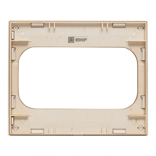 EKF PROxima Стокгольм Белый Линия шампань Рамка для розетки 2-ой