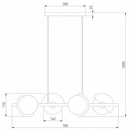 Подвесной светильник 70149/4 черный/латунь Eurosvet Moity