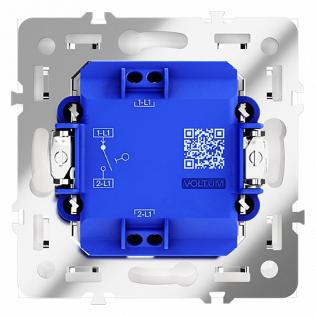 Выключатель встраиваемый VOLTUM S70 одноклавишный 10А, (белый глянцевый)