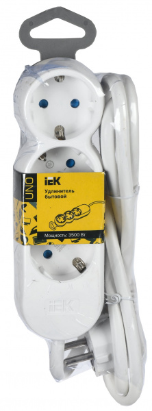 IEK UNO Удлинитель У03 3 места 2P+PE/3м 3х1,5мм2 16А/250В UNO