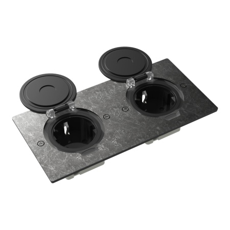 Лючок Surface 4 мод. (2 мод. 45х45 мм.), круглая крышка, оцинкованная сталь, IP44