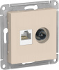 SE AtlasDesign Беж Розетка двойная комп+ТВ, RJ45+TV, кат.5E, механизм
