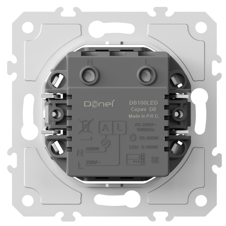 Donel Светорегулятор поворотный Triac, LED 100 Вт (акт.нагрузка-макс. 300Вт), серия DB, DB100LED