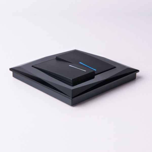 Рамка из стекла на 1 пост Diamant черный W0011208