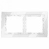 Рамка стеклянная VOLTUM S70 на 2 поста, (белый, стекло)