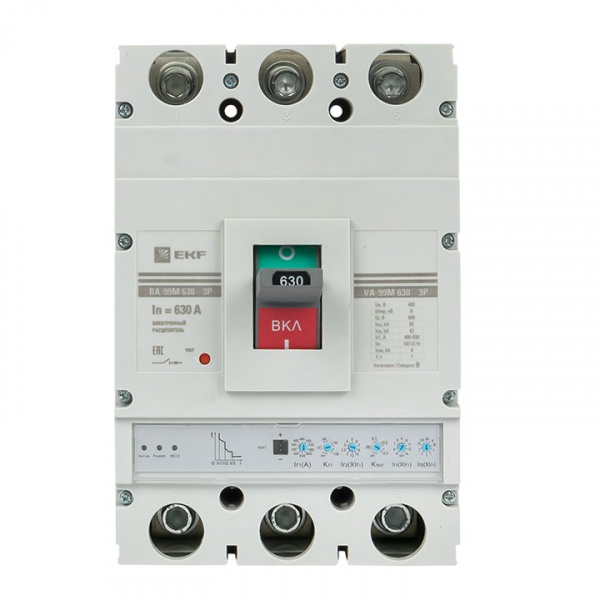 EKF PROxima Автоматический выключатель ВА-99М 630/630А 3P 65кА с электронным расцепителем