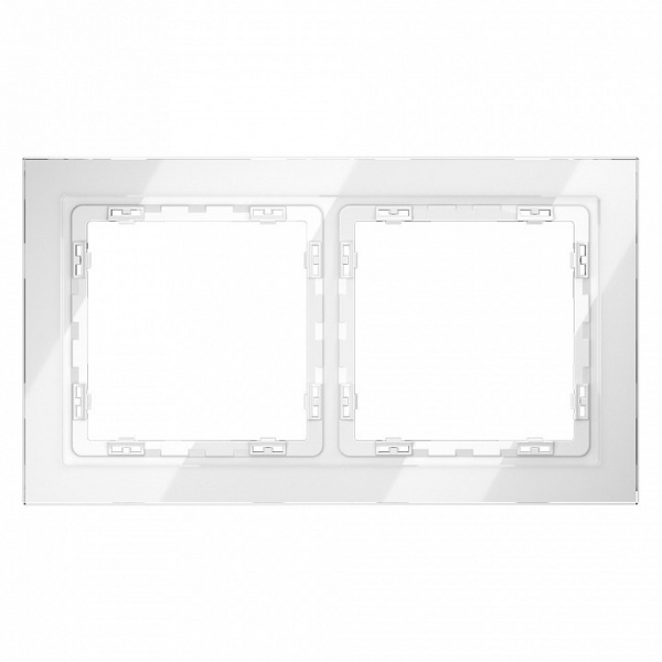 Рамка стеклянная VOLTUM S70 на 2 поста, (белый, стекло) Рамка стеклянная VOLTUM S70 на 2 поста, (белый, стекло)