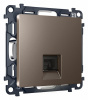 Комплект механизма компьютерной розетки ALFA MA642010 Темная бронза матовый RJ-45(8P8C) CAT6 с защитной шторкой QUANT