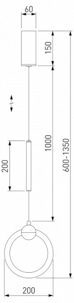 Подвесной светодиодный светильник 90165/1 черный жемчуг Eurosvet Rim