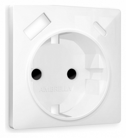 Лицевая панель ALFA (Белый глянец) для электрической розетки с заземлением со шторками 2USB A+C QUANT AP1100