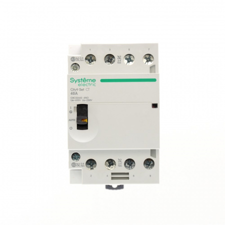 Systeme Electric City9 SET Модульный контактор 4P 4НО 40A, Ручное управление, AC 400В-230В