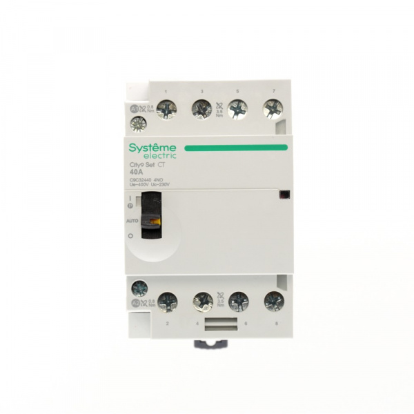 Systeme Electric City9 SET Модульный контактор 4P 4НО 40A, Ручное управление, AC 400В-230В