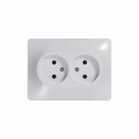 SE Glossa Бел Розетка 2-я б/з (в сборе с рамкой)