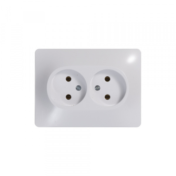 SE Glossa Бел Розетка 2-я б/з (в сборе с рамкой)
