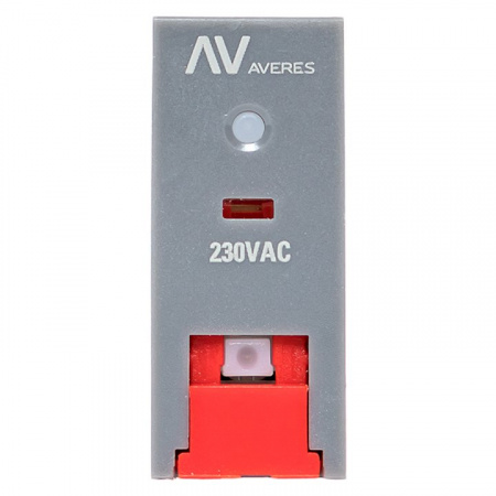 EKF AVERES Реле промежуточное с кнопкой и мех. Индикацией RPAt 22/2 8A 230В AC