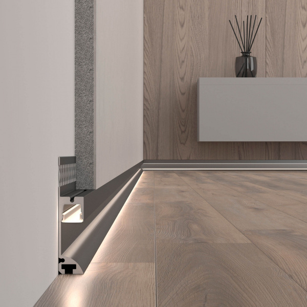 Arlight Профиль PLINTUS-FANTOM-L-2000 BLACK (Алюминий)