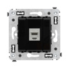 DKC Avanti Компьютерная розетка RJ-45 без шторки в стену, кат.5e одинарная экранированная, Черный квадрат