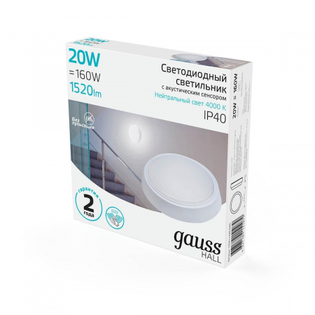 Настенно-потолочный светодиодный светильник Gauss Hall 193411220-OAS