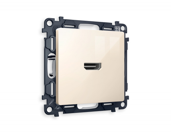 Комплект механизма розетки HDMI 2.0 ALFA MA314010 Бежевый глянец 40V/500mA 2.0GHz 5-18Gbit/s QUANT